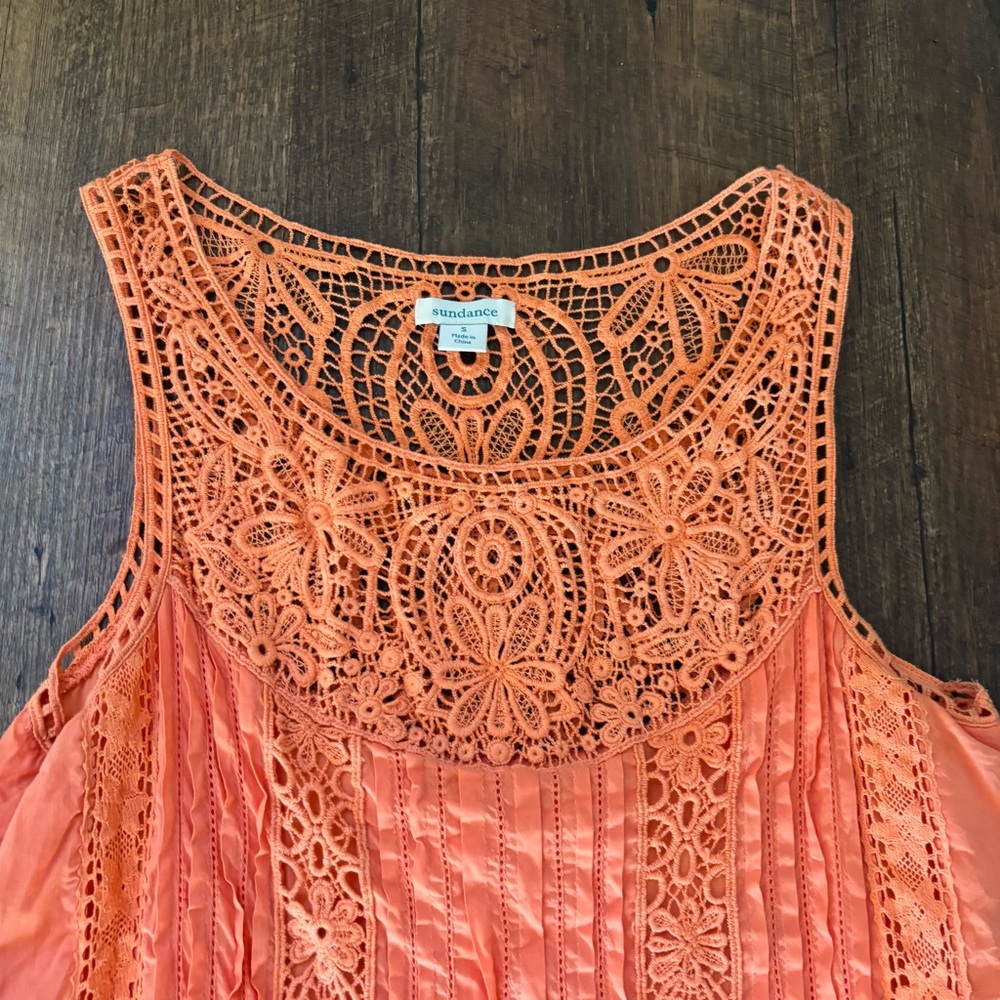 Sundance Amira Cotton Dress Apricot/Orange Size Small - Picture 4 of 9